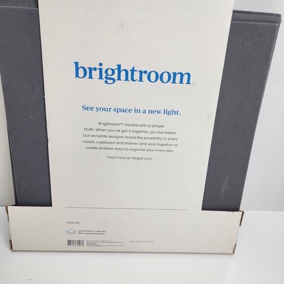 Target Bright Room 13" Dark Gray Fabric Storage Collapsible Cube NEW - Picture 3 of 6